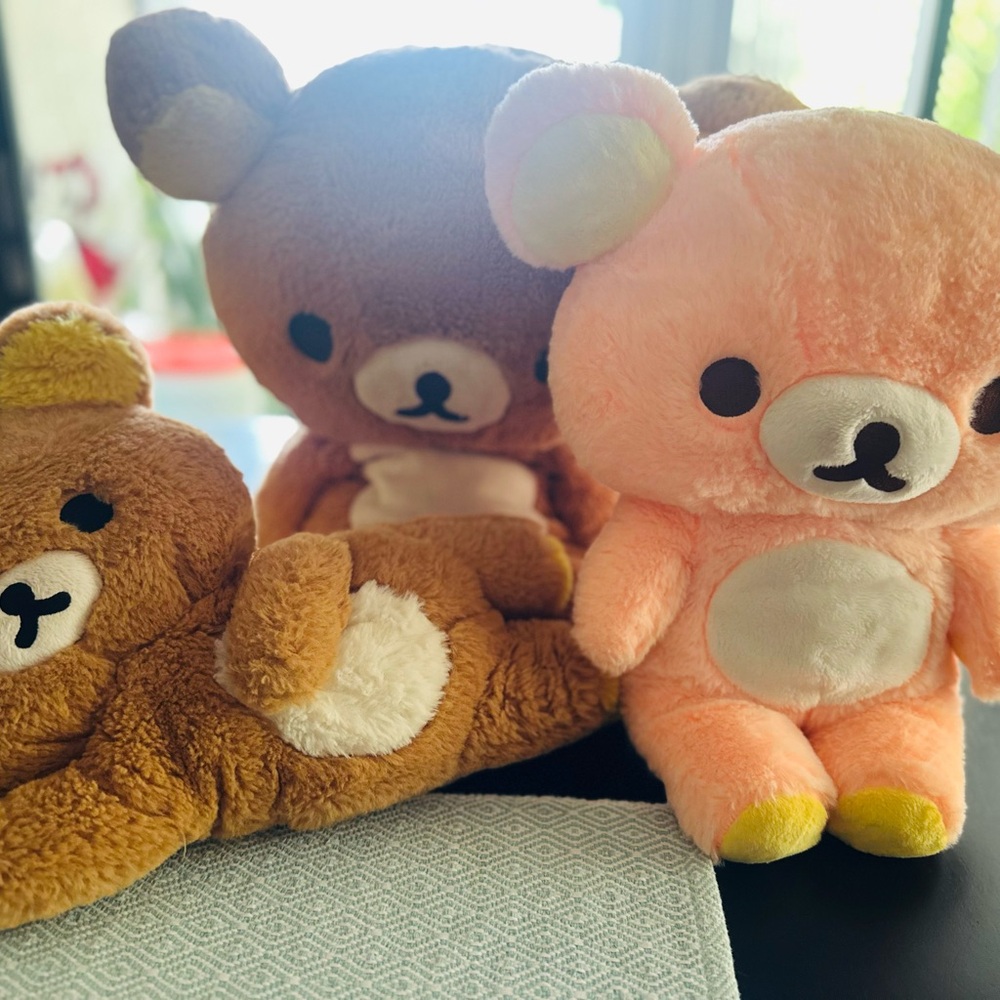 San-X Rilakkuma bundle of 2 Plush Stuffed Animal ( LARGE SOLD)